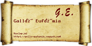 Galló Eufémia névjegykártya